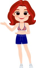 Summer girl present cartoon character PNG
