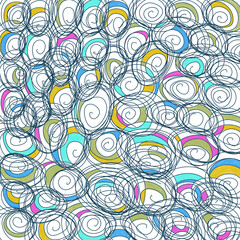Circular Sketch Lines Background Square Colorful