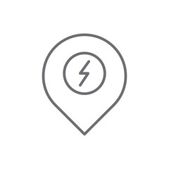 power icon with map point
