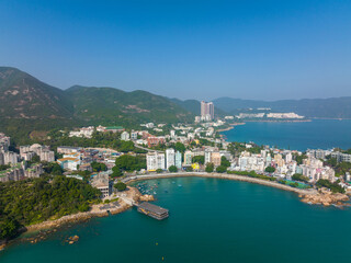 Top view of Stanley downtown in Hong Kong city - obrazy, fototapety, plakaty