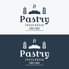 Retro wheat bread logo design template. Badge for bakery, home made bakery, restaurant or cafe, patisserie, business.