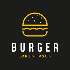 Burger logo,restaurant emblem,cafe,burger label and factory.Fast food template.