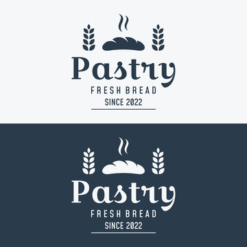 Retro wheat bread logo design template. Badge for bakery, home made bakery, restaurant or cafe, patisserie, business.