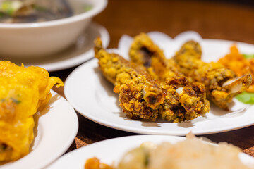 Taiwan cuisine with lots of food dishes
