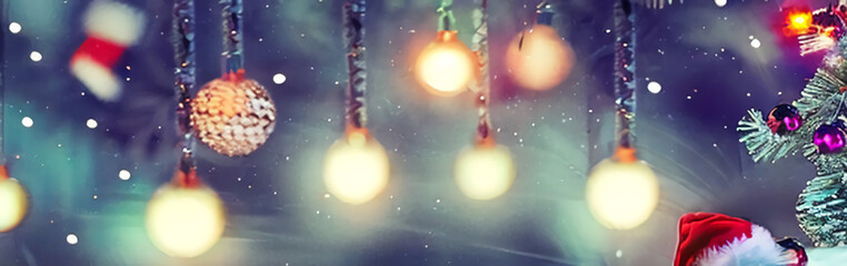 Fototapeta premium holiday season christmas card concept with empty space for banners or christmas cards, Generative AI