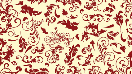 Seamless flowers Batik Pattern in Brown