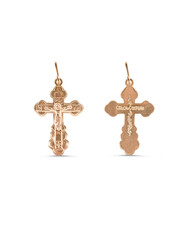isolated on white background jewelry golden cross with shadow