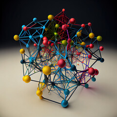 Abstract molecule science background, Generative AI
