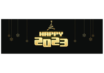 Happy New Year 2023 elegant web banner