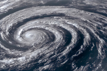 Fototapeta na wymiar Satellite view of Hurricane, , Generative AI Art Illustration