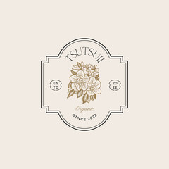 Vintage Flower logo template illustration for branding