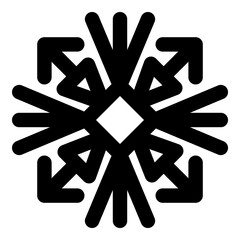 Snowflake vector Christmas icon logo snow, Outline style