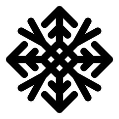 Obraz premium Snowflake vector Christmas icon logo snow, Outline style