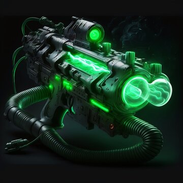 A Green Sci Fi Weapon Digital Art