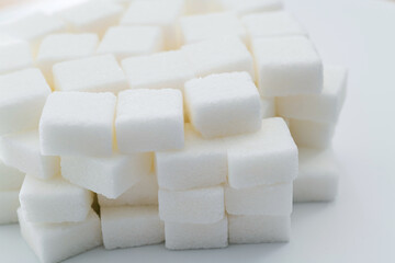 Background of many sugar cubes