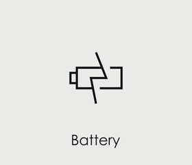 Battery vector icon. Editable stroke. Symbol in Line Art Style for Design, Presentation, Website or Mobile Apps Elements, Logo.  Charge symbol illustration. Pixel vector graphics - Vector