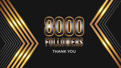 Thank you banner for social friends and followers. Thank you 8000 followers
