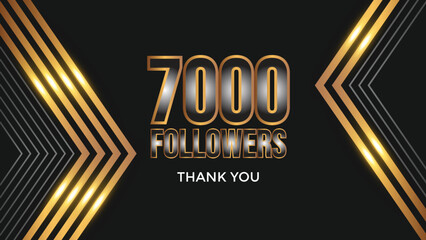 celebration 7000 subscribers template for social media. 7k followers thank you
