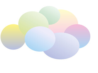 vector drawing, multicolored clouds isolated on a transparent background