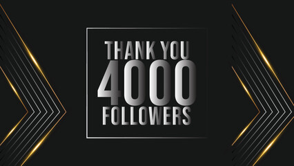 Thank you template for social media followers, subscribers, like. 4000 followers
