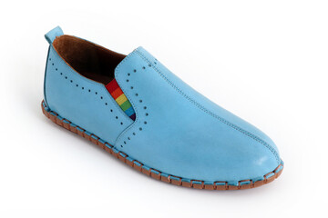 Comfortable leather women's shoes. Flat sole.