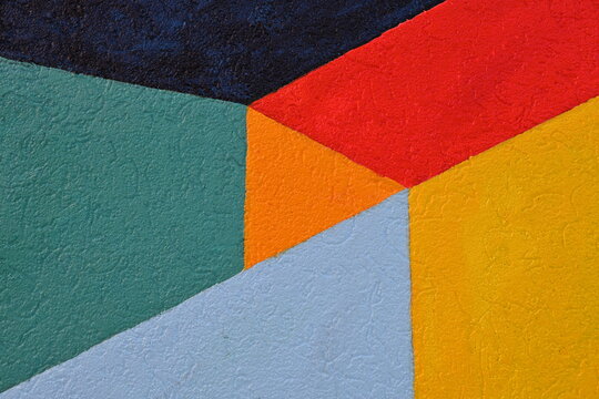 Colorful geometric pattern wall