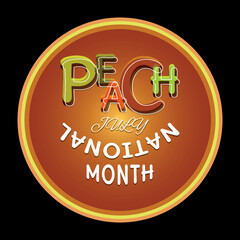 National Peach Month. Geometric design suitable for greeting card poster and banner