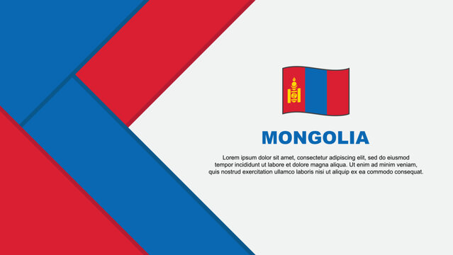 Mongolia Flag Abstract Background Design Template. Mongolia Independence Day Banner Cartoon Vector Illustration. Mongolia