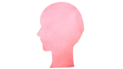 男性の横顔シルエットの水彩風イラスト