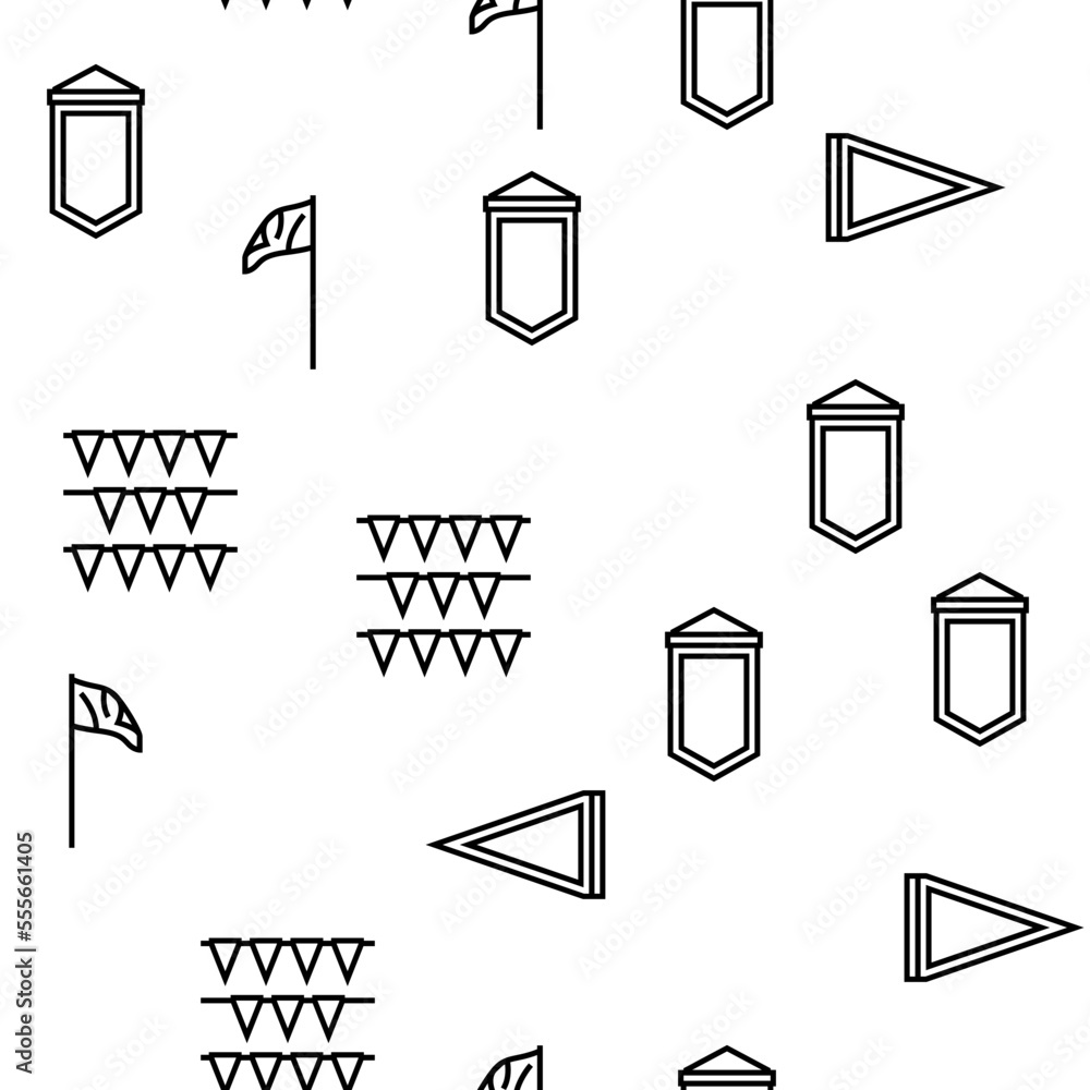 Aufkleber flag start web pennant map vector seamless pattern thin line illustration
