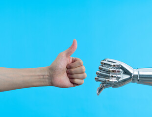 Robot finger showing thumb down