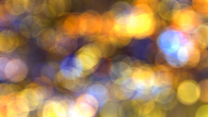 light bokeh yellow at night with blurred background