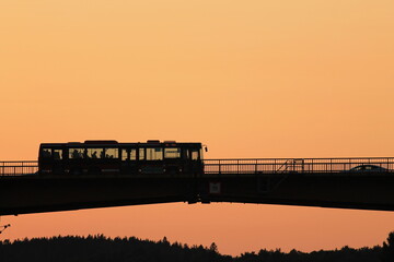 sunset on the bridge  in Sweden