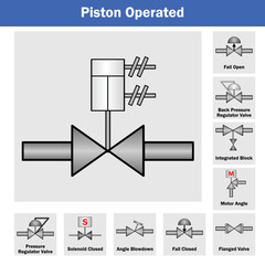 Vector Illustration for Piston Operated Valve