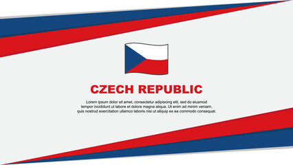 Fototapeta premium Czech Republic Flag Abstract Background Design Template. Czech Republic Independence Day Banner Cartoon Vector Illustration. Czech Republic Flag