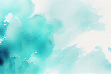 Abstract light blue watercolor background, paint texture, created with Generative AI technology