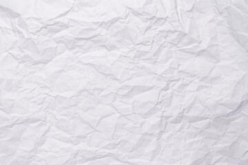White crumpled paper texture background, clean white wrinkled paper, top view.