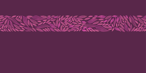 Illustration. Pattern of leaves on a purple background. Background for the site, for packaging, product design.
