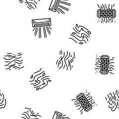 air clean fresh wind flow filter vector seamless pattern thin line illustration