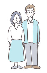 笑顔の若い夫婦