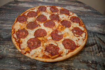 pizza with salami