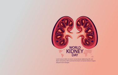Illustration Of World Kidney Day Poster Or Banner Background.Kidney care logo design. Urology vector design. World kidney day logotype
