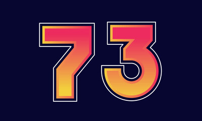 73 Number New Orange Sport Line Logo