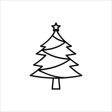 Christmas Tree Icon Design Vector Template Illustration
