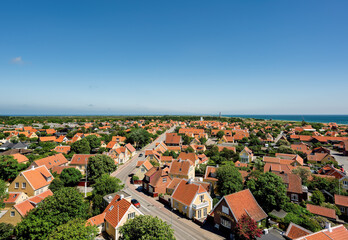 aerial view of the town