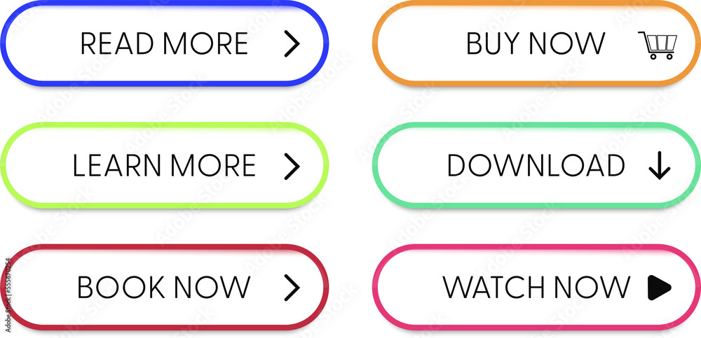 Poster Set of modern buttons for web site and ui. Vector icon