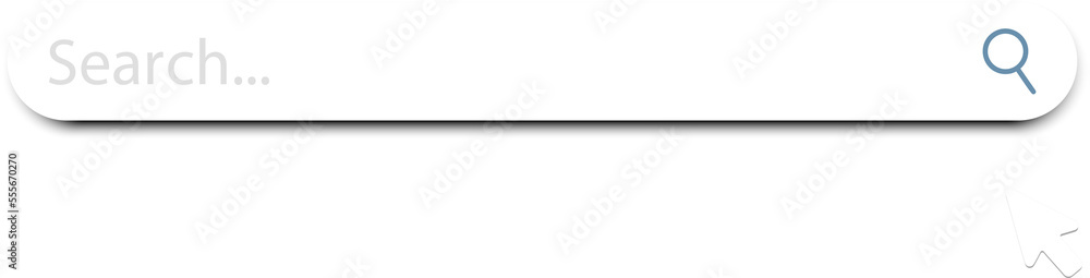 Poster minimal blank search bar on blue background. web search concept