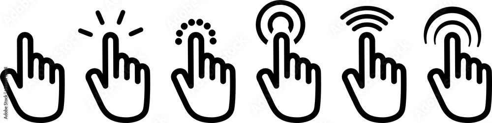 Poster Vector cursors icons click set