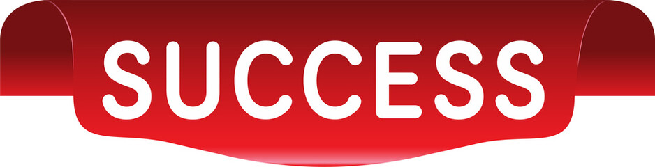 Success vector ribbon design template