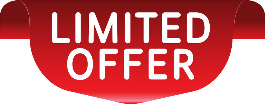 Red limited offer. Special offer badge. Big sale special offer. Red ribbon vector. Vector background. Store label